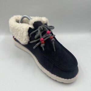 NEW Hey Dude Shoes Women’s Size 7 Black Corduroy Sherpa Lined Lace Up NWT